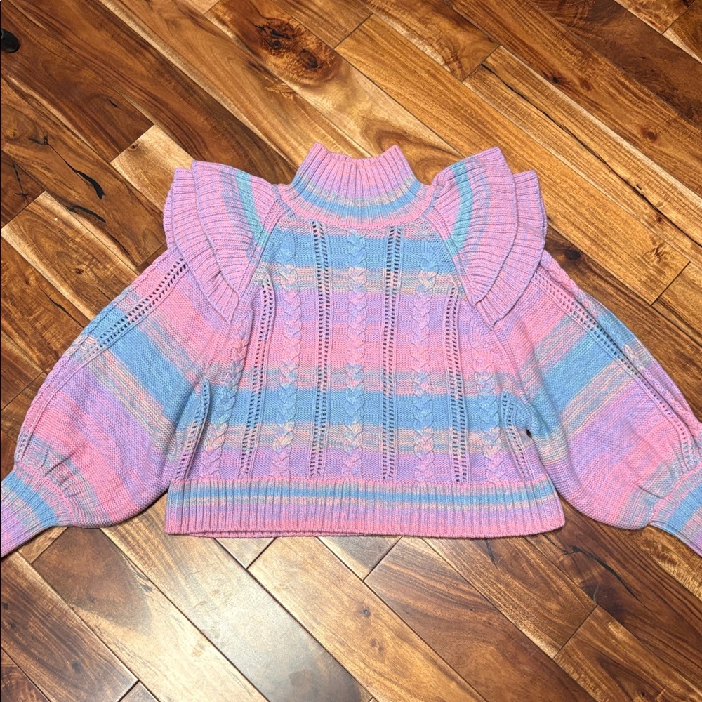 Something Navy Ruffle Sweater - Picture 3 of 5